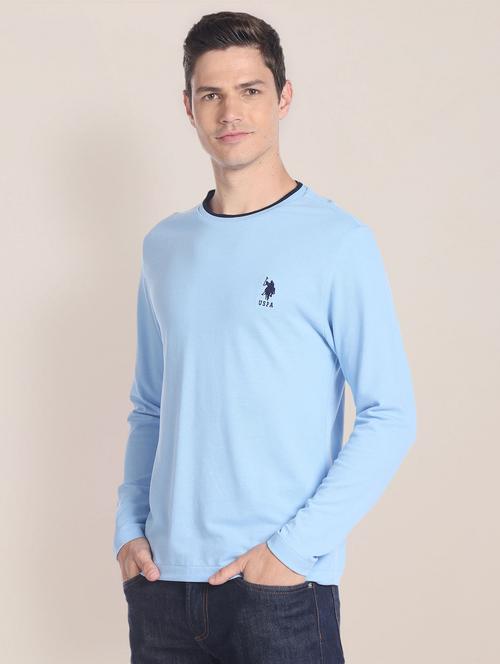 men solid long sleeves crew neck t-shirt - 20543618 - Very Small Image - 1