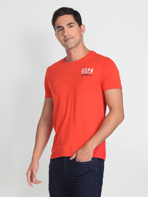 red cotton placement print tshirt - 20543670 - Very Small Image - 1