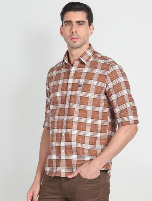 men checkered collared casual shirt - 20543820 - Very Small Image - 1