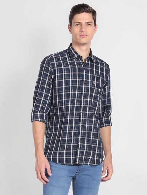 men checkered collared casual shirt - 20543835 - Very Small Image - 1