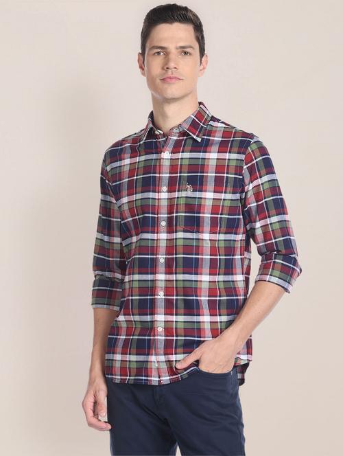 men multi color checkered cotton casual shirt - 20544094 - Very Small Image - 1