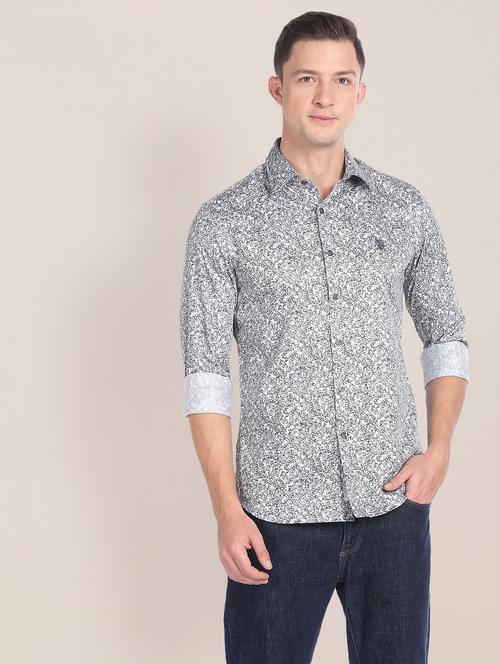men grey printed cotton casual shirt - 20544155 - Very Small Image - 1