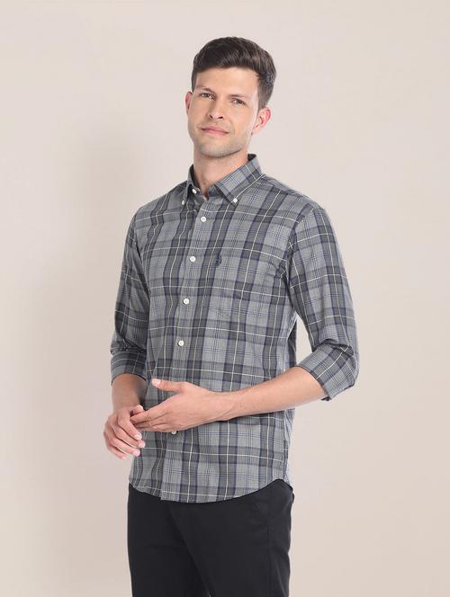 men multi colored checkered casual shirt - 20544689 - Very Small Image - 1