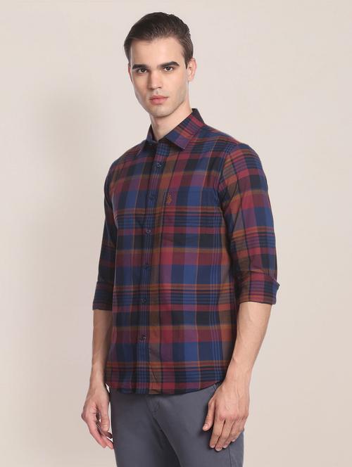 men multi coloured checked casual shirt - 20544928 - Very Small Image - 1