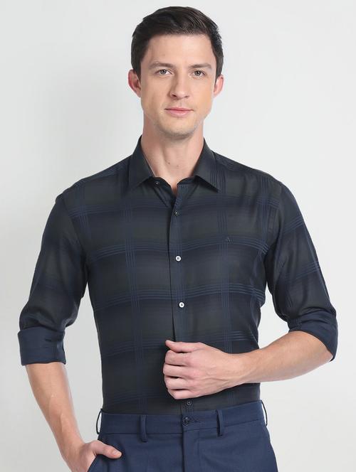 men checkered cotton formal shirt - 20545822 - Very Small Image - 1