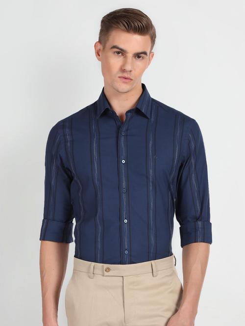men striped cotton formal shirt - 20545854 - Very Small Image - 1
