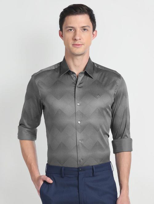 men grey self design formal shirt - 20545860 - Very Small Image - 1