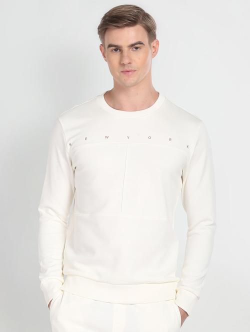 men chest print crew neck sweatshirt - 20546430 - Very Small Image - 1
