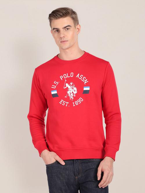 men front print crew neck sweatshirt - 20546517 - Very Small Image - 1
