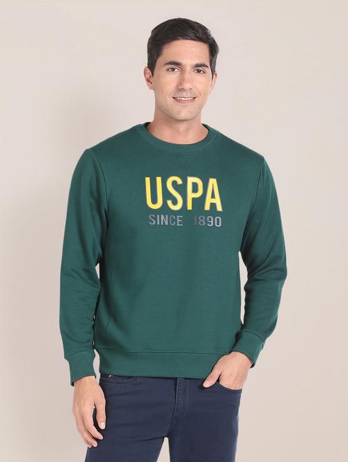 men chest print crew neck sweatshirt - 20546541 - Very Small Image - 1