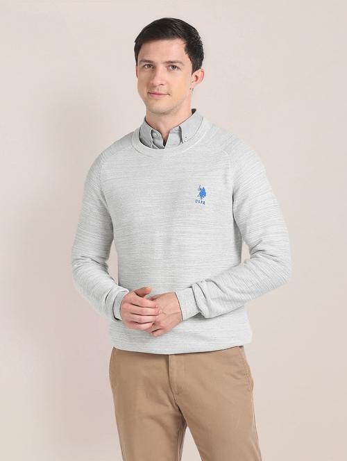 men crew neck logo print pullover - 20546755 - Very Small Image - 1
