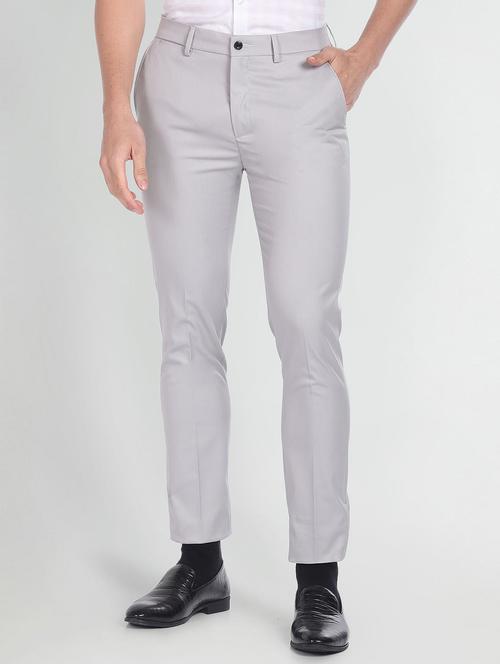 men solid grey formal trouser - 20546831 - Very Small Image - 1