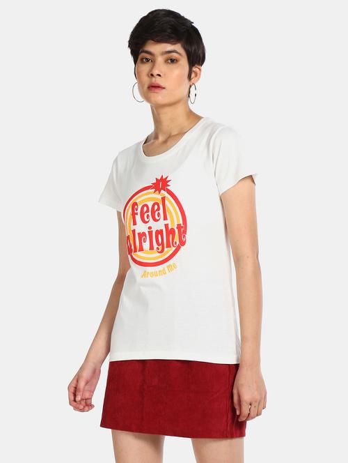 women's front print round neck t-shirt - 20547651 - Very Small Image - 1