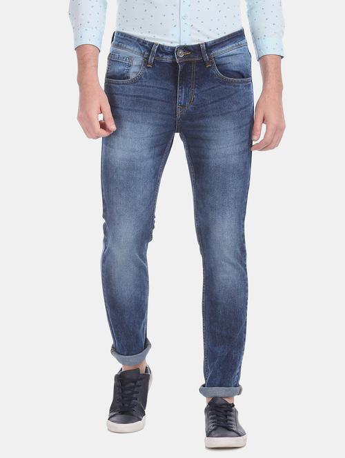 men washes blue denim jeans - 20547910 - Very Small Image - 1
