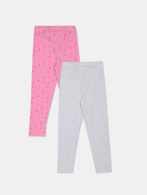 girls mid rise pack of 2 leggings - 20548021 - Very Small Image - 1