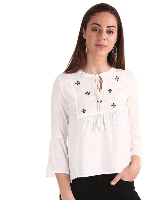 women embroidered regular top - 20548239 - Very Small Image - 1