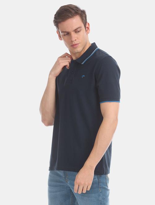 men solid polo neck t-shirt - 20548352 - Very Small Image - 1