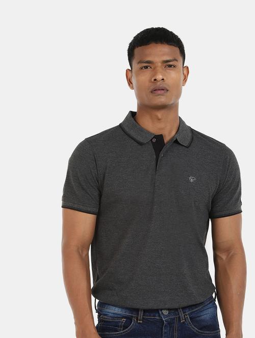 men charcoal grey polo t-shirt - 20548429 - Very Small Image - 1