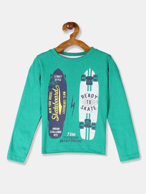 green cotton blend t-shirt - 20548678 - Very Small Image - 1