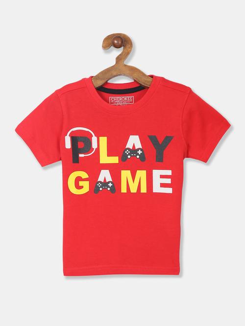 red cotton blend t-shirt - 20548682 - Very Small Image - 1