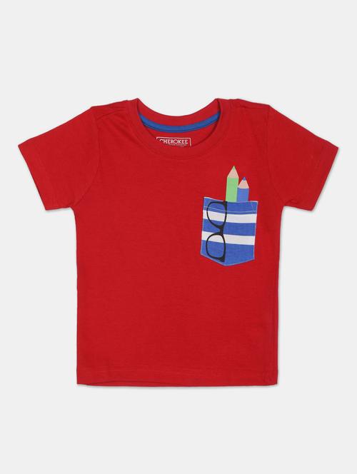 red cotton blend t-shirt - 20548690 - Very Small Image - 1