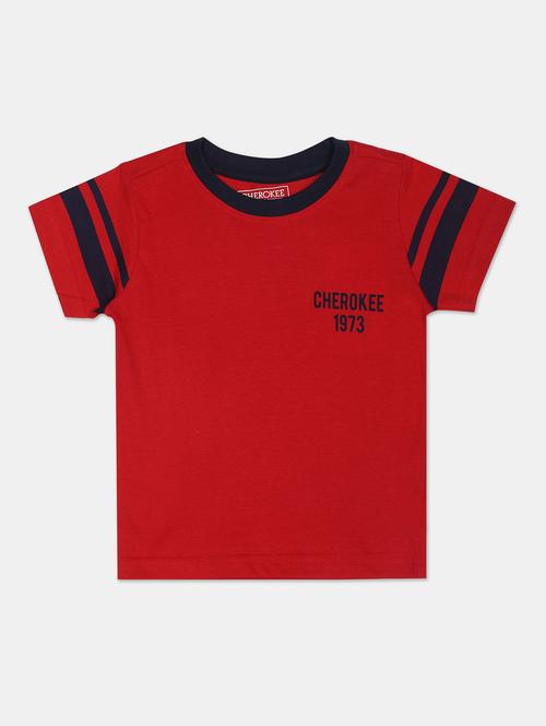 red ccotton blend t-shirt - 20548691 - Very Small Image - 1