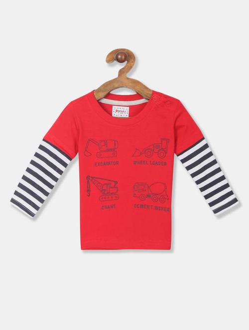 red cotton blend t-shirt - 20548771 - Very Small Image - 1