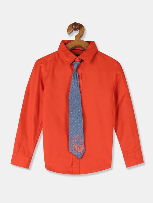 red solid cotton shirt - 20549311 - Very Small Image - 1