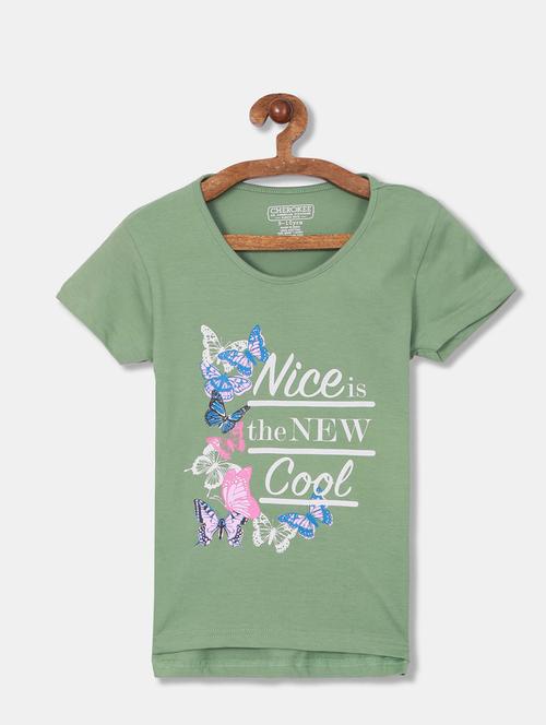 olive cotton regular tee - 20549754 - Very Small Image - 1