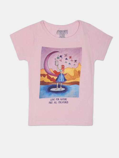girls round neck graphic regular t-shirt - 20549919 - Very Small Image - 1