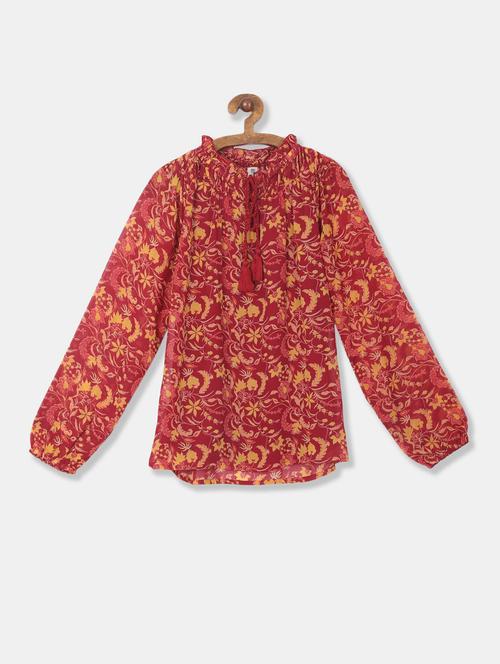 girls floral print cotton top - 20550560 - Very Small Image - 1