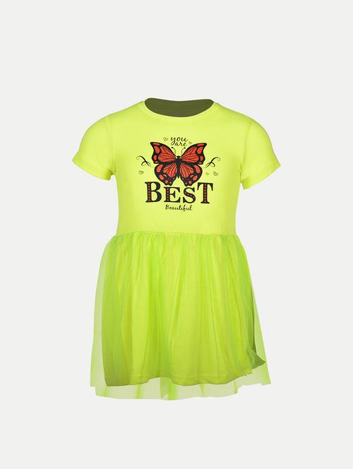girls round neck short sleeves frock - 20554386 - Very Small Image - 1