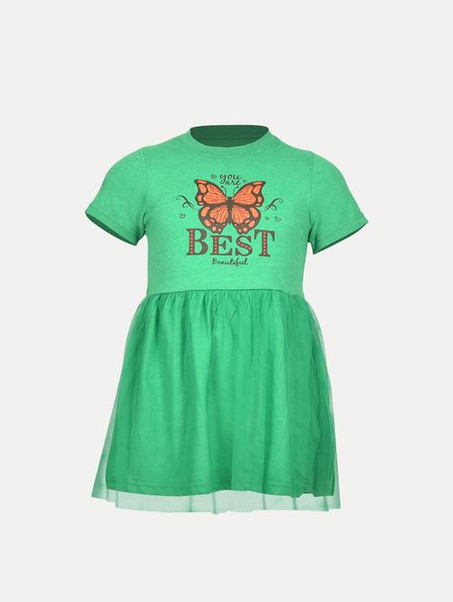girls round neck short sleeves frock - 20554392 - Very Small Image - 1