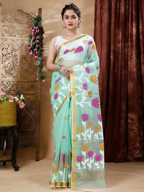 women self design handloom saree - 20555026 - Very Small Image - 1