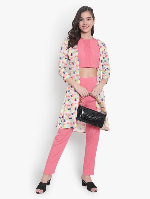 pink crepe co-ord set - 20555405 - Very Small Image - 1