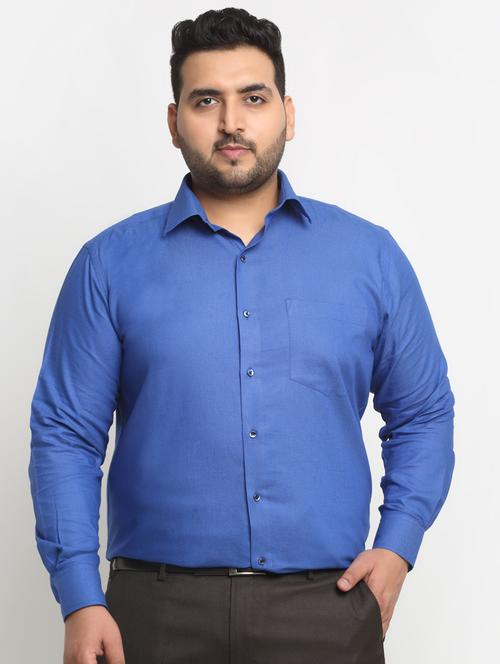 men blue solid full sleeve casual shirt - 20555483 - Very Small Image - 1