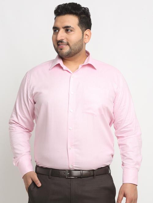 men pink solid full sleeve casual shirt - 20555486 - Very Small Image - 1