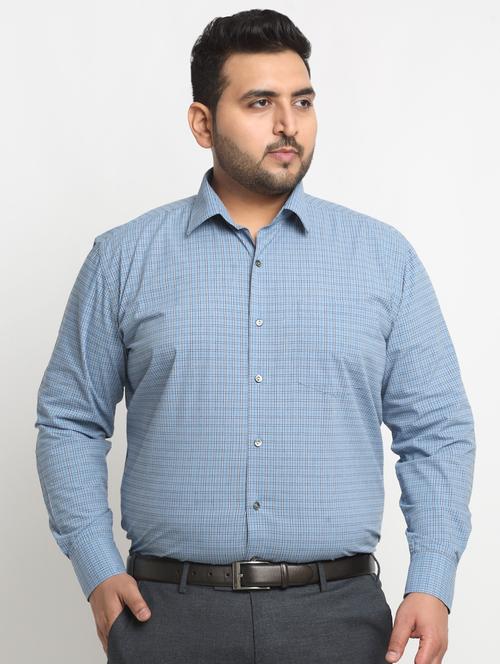 men blue check printed full sleeve casual shirt - 20555487 - Very Small Image - 1