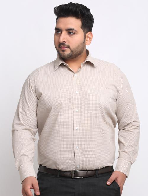 men beige check printed full sleeve casual shirt - 20555488 - Very Small Image - 1