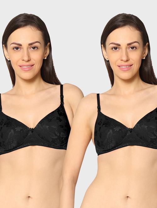 women pack of 2 lace work t-shirt bra - 20560482 - Very Small Image - 1