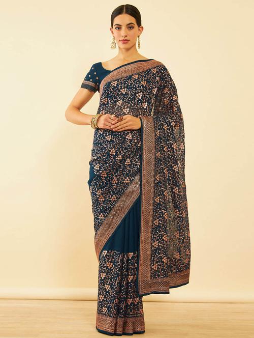 women's embroidered saree - 20560738 - Very Small Image - 1