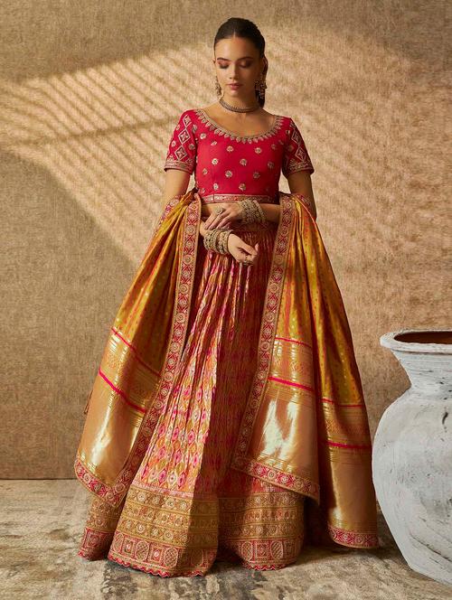 women multi color flared unstitched lehenga - 20560853 - Very Small Image - 1