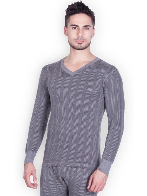 men grey v-neck thermal set - 20561009 - Very Small Image - 1