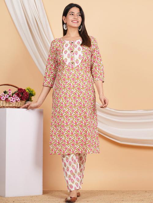 floral print kurta pant set - 20561305 - Very Small Image - 1