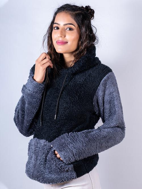color block fleece regular sweatshirt - 20561324 - Very Small Image - 1