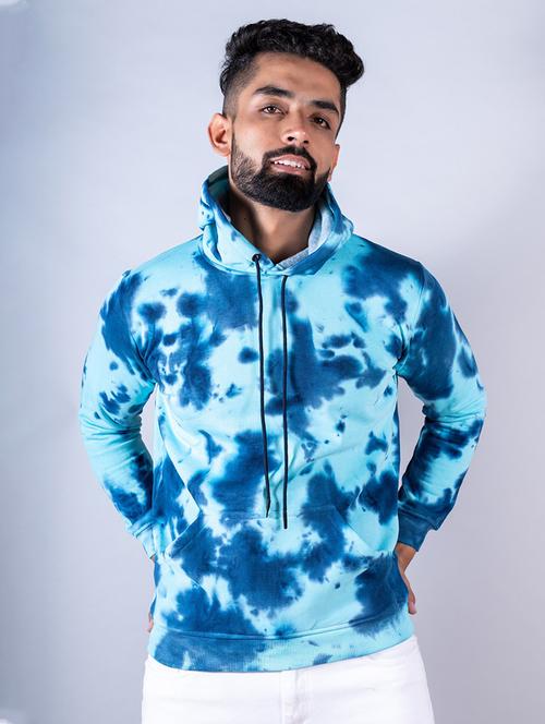 men all over tie & dye printed hooded sweatshirt - 20561471 - Very Small Image - 1