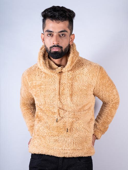 men solid brown hooded sweatshirt - 20561485 - Very Small Image - 1
