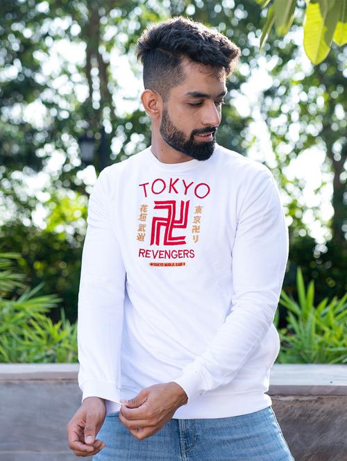 men chest typographic print sweatshirt - 20561521 - Very Small Image - 1
