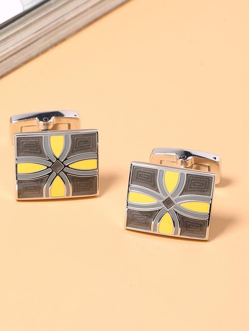 yellow metal alloy cufflink - 20561597 - Very Small Image - 1