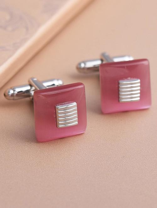 pink metal alloy cufflink - 20561620 - Very Small Image - 1